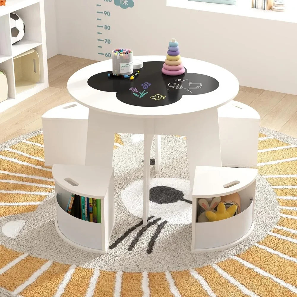 🪑 White Kids Table & Chair Set