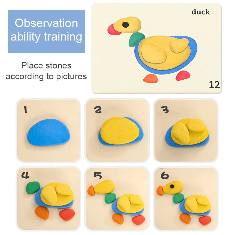 🌈 3D Montessori Rainbow Pebbles