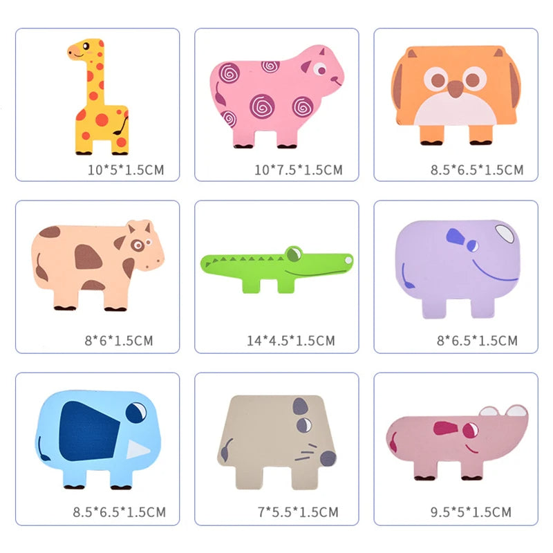 🦒 Animal Wooden Blocks