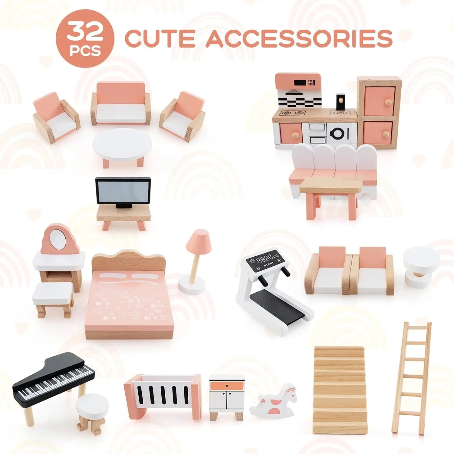 🏠 Wooden Dollhouse for Kids
