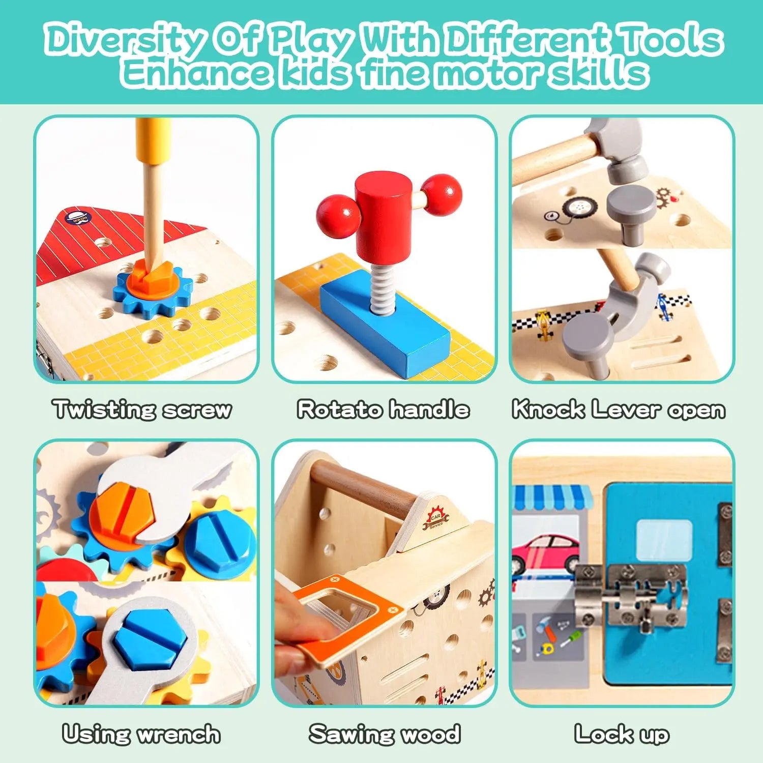 🔧 Children’s Wooden Toolbox Set