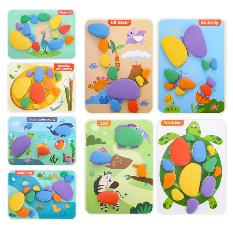 🌈 3D Montessori Rainbow Pebbles