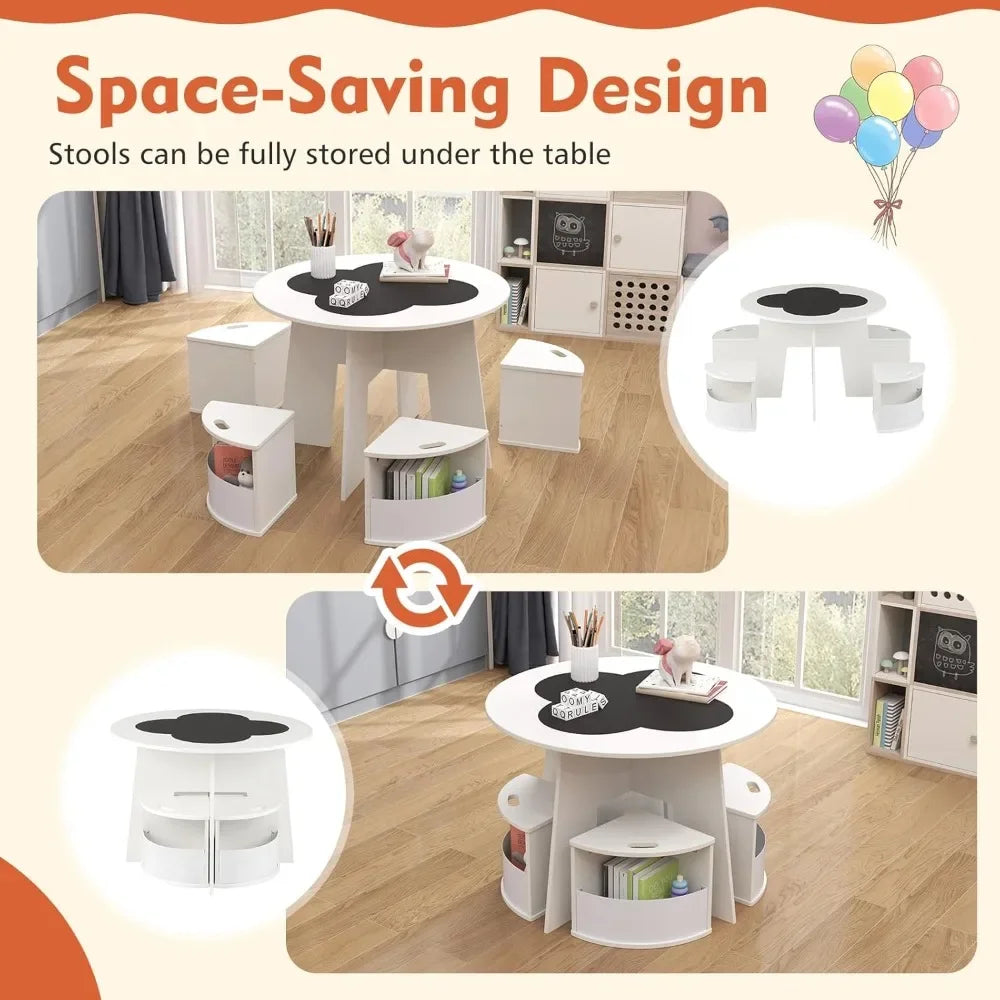 🪑 White Kids Table & Chair Set