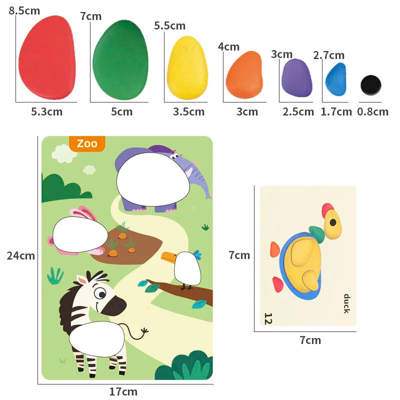 🌈 3D Montessori Rainbow Pebbles